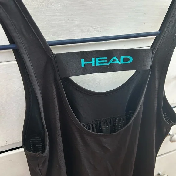 EUC HEAD Women’s Black Racer Back Sleeveless Tank with Teal Accent & Loose Fit - Picture 5 of 6